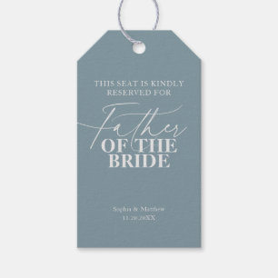 Seat Reserved Father of the Bride Blue Wedding Gift Tags