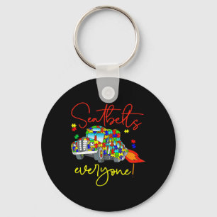 Seatbelts Everyone Autism Awareness Magic School B Key Ring