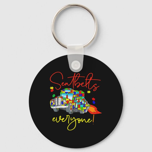 Seatbelts Everyone Autism Awareness Magic School B Key Ring (Front)