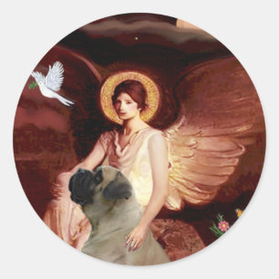 Seated Angel - Bull Mastiff #1 Classic Round Sticker