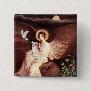 Seated Angel - Italian Greyhound 7 15 Cm Square Badge