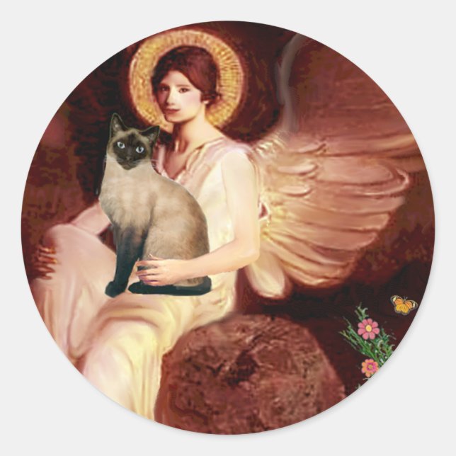 Seated Angel - Seal Point Siamese cat (Front)