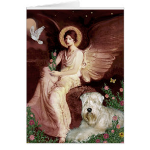 Seated Angel - Wheaten Terrier 1