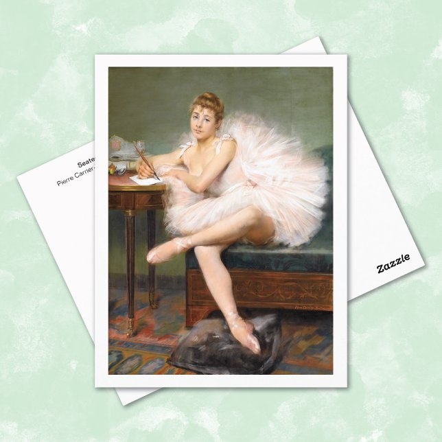 Seated Ballerina Pierre Carrier-Belleuse Postcard (Creator Uploaded)