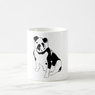 Seated Bulldog Portrait Black and White Artwork Coffee Mug