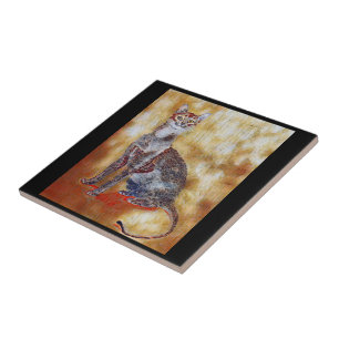 Seated Cat 🐈  Ceramic Tile