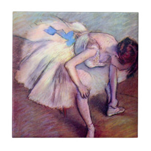 Seated Dancer by Edgar Degas, Vintage Ballet Art Ceramic Tile