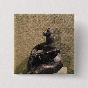 Seated female figure, 3500-2500 BC 15 Cm Square Badge