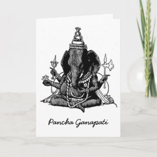 Seated Ganesh Line Drawing Holiday Card