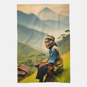 Seated in Serenity Tea Towel