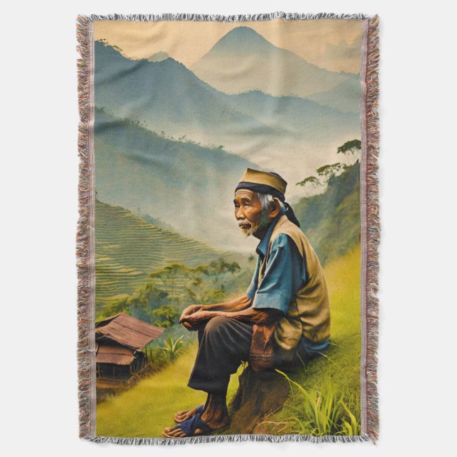 Seated in Serenity Throw Blanket (Front Vertical)
