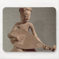 Seated musician playing a lute, from