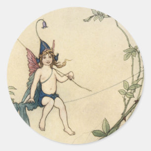 Seated on a Spider's Thread Classic Round Sticker