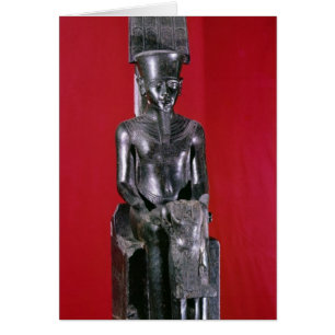 Seated statue of god Amon protecting