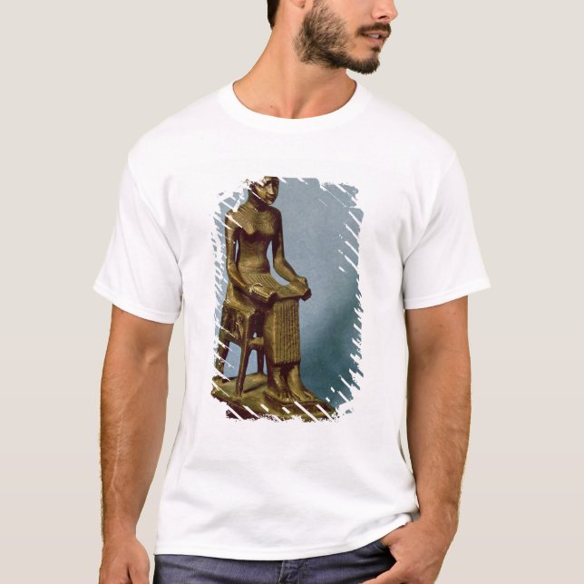 Seated statue of Imhotep  holding an open T-Shirt (Front)