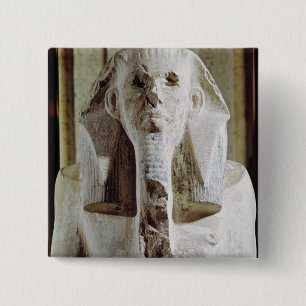 Seated statue of King Djoser 15 Cm Square Badge