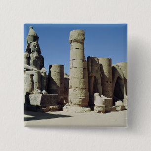 Seated statue of Ramesses II 15 Cm Square Badge