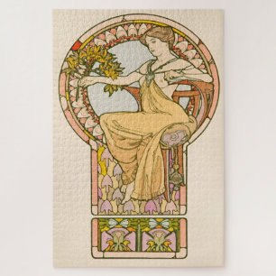 Seated Woman - Documents Décoratifs by Mucha  Jigsaw Puzzle
