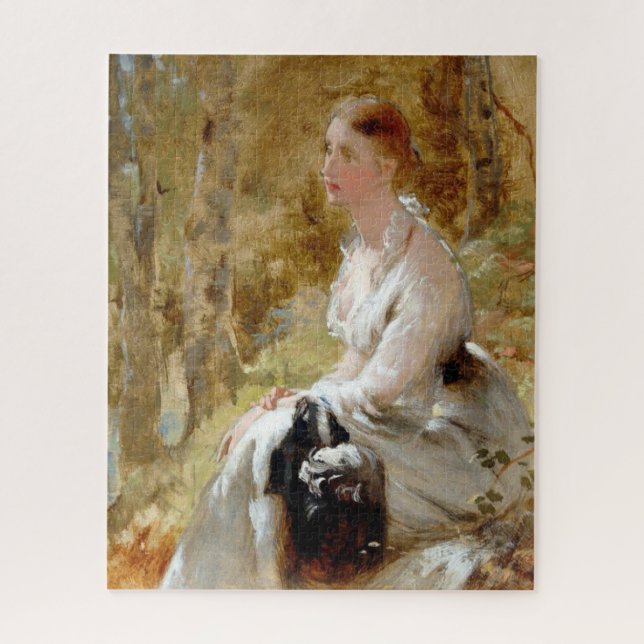 Seated Woman in a Forest (Elegant Beauty) Jigsaw Puzzle (Vertical)
