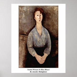 Seated Woman In Blue Blouse By Amedeo Modigliani Poster