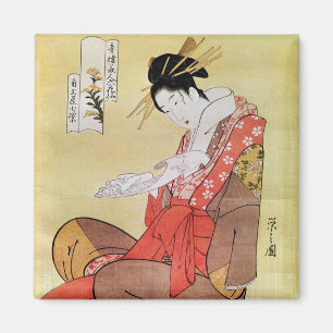 Seated Woman Reading Magnet