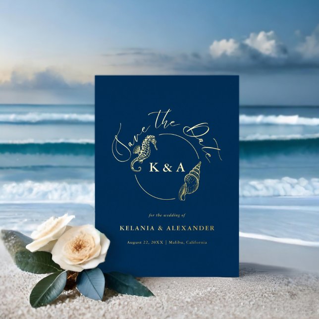 SEATERNAL Nautical Monogram Wedding Save the Date (Creator Uploaded)