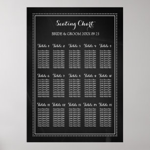 Seating Chart 15 Table 150 Guest Chalkboard