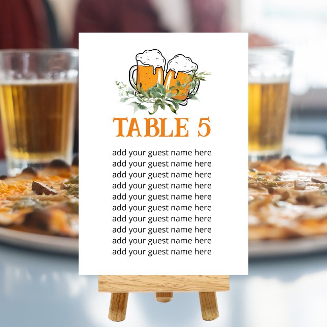 Seating Chart baby is brewing couples baby shower Table Number (Creator Uploaded)