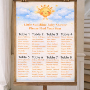 Seating chart baby shower party decor