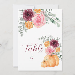 Seating Chart Fall Pumpkin Burgundy Blush Pink