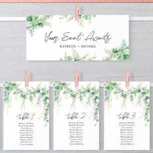 Seating Chart Header Eucalyptus Greenery Card