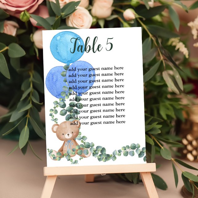 Seating Chart Oh Boy We Can Bearly Wait  Table Number (Creator Uploaded)