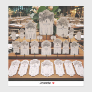 Seating chart stickers for assigning tables at the