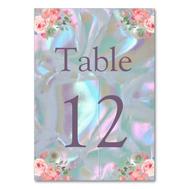 Seating Chart Table Card Mother of Pearl (Front)