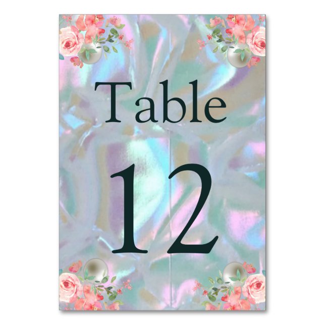 Seating Chart Table Card Mother of Pearl (Front)