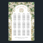 Seating Chart Vintage Wedding Art Nouveau<br><div class="desc">This beautifully designed wedding seating chart blends the elegance of Art Nouveau with a vintage floral motif. Featuring intricate golden accents intertwined with lush greenery and delicate white flowers, this foam board seating chart provides a stunning way to guide your guests to their seats. The luxurious colour palette of ivory,...</div>