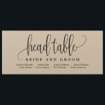 Seating Plan Head Table Card - Lovely Calligraphy<br><div class="desc">Plan a stylish celebration with this modern invitation that your guests will adore. 
Design by © berryberrysweet . Printable digital files are available! Visit our website at www.berryberrysweet.com for more details!</div>