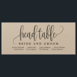 Seating Plan Head Table Card - Lovely Calligraphy<br><div class="desc">Plan a stylish celebration with this modern invitation that your guests will adore. 
Design by © berryberrysweet . Printable digital files are available! Visit our website at www.berryberrysweet.com for more details!</div>