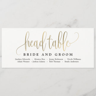 Seating Plan Head Table Card - Lovely Calligraphy