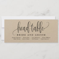 Seating Plan Head Table Card - Lovely Calligraphy