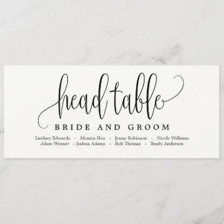 Seating Plan Head Table Card - Lovely Calligraphy
