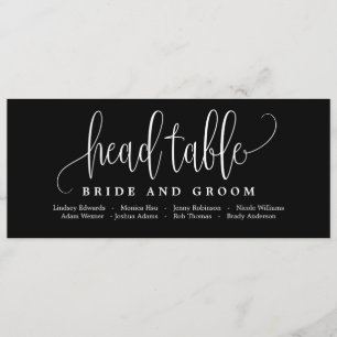 Seating Plan Head Table Card - Lovely Calligraphy
