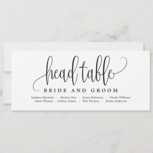 Seating Plan Head Table Card - Lovely Calligraphy
