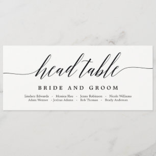 Seating Plan Head Table Card - Modern Script