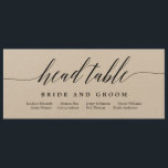 Seating Plan Head Table Card - Modern Script<br><div class="desc">Plan a stylish celebration with this modern invitation that your guests will adore. 
Design by © berryberrysweet . Printable digital files are available! Visit our website at www.berryberrysweet.com for more details!</div>