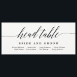 Seating Plan Head Table Card - Modern Script<br><div class="desc">Plan a stylish celebration with this modern invitation that your guests will adore. 
Design by © berryberrysweet . Printable digital files are available! Visit our website at www.berryberrysweet.com for more details!</div>