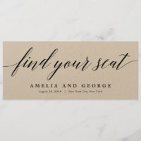 Seating Plan Title Card - Modern Script