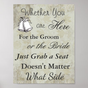Seating Poster for Wedding, Vintage Floral Theme