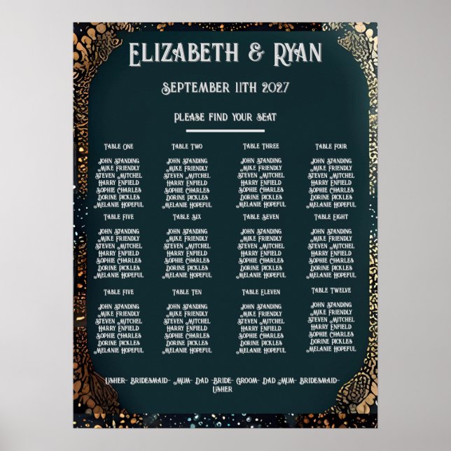 Seating wedding Chart (Front)