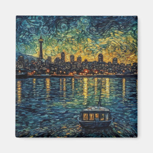 Seatle Space Needle in van Gogh style Magnet